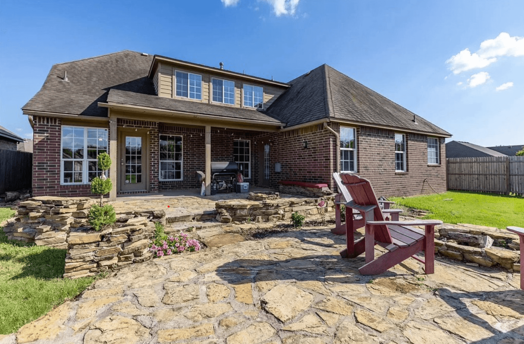 Decorative stamped back porch concrete