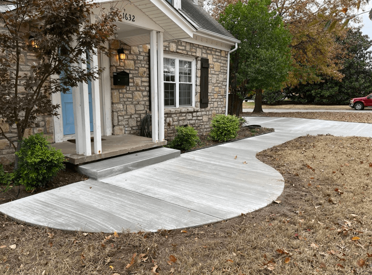 Front walkway and driveway concrete work