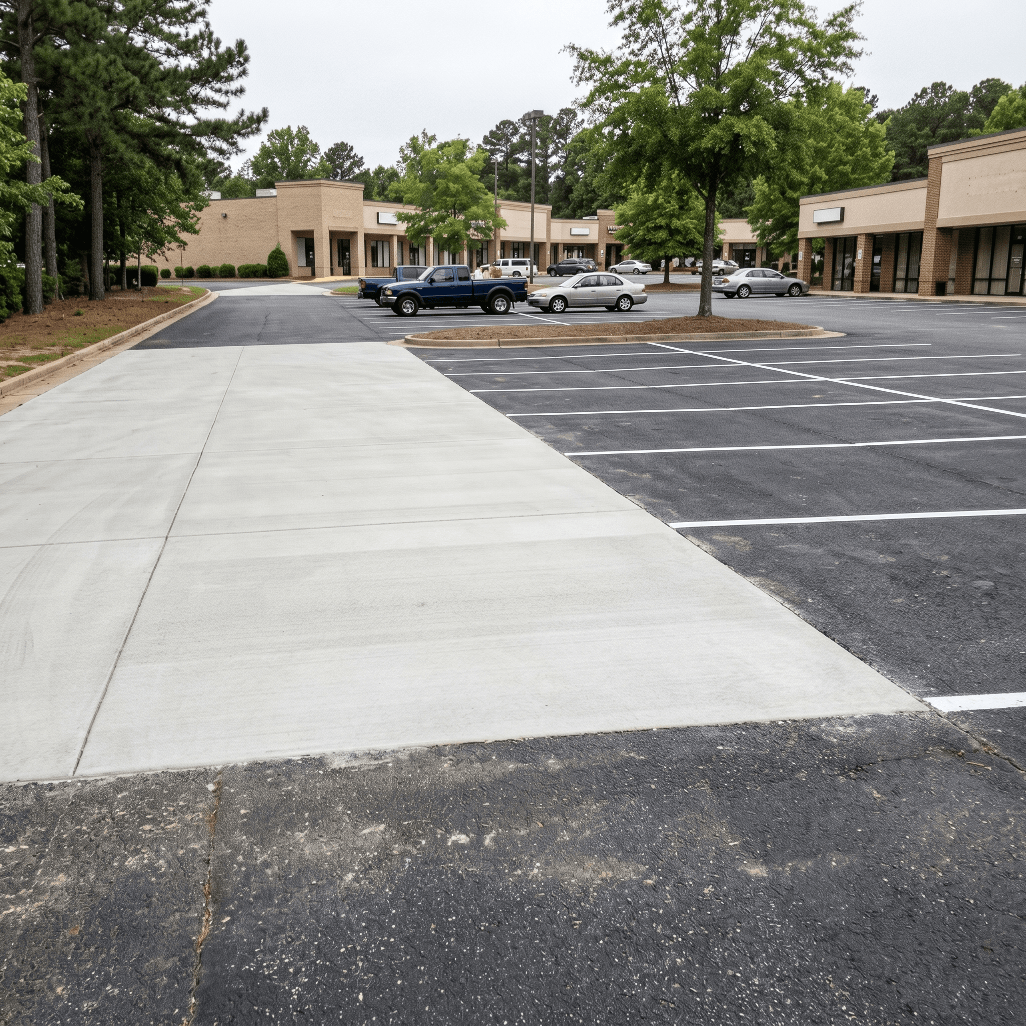 Commercial parking lot concrete project