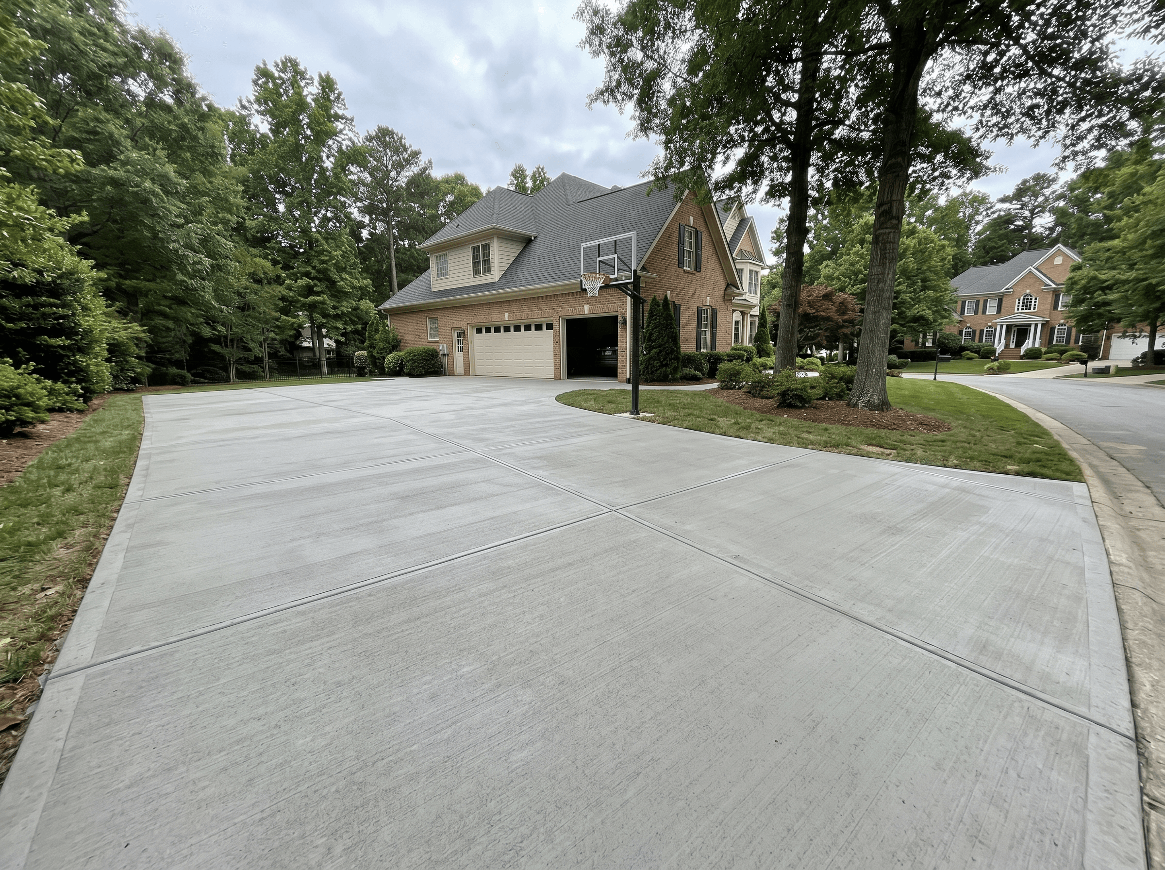 Newly poured residential driveway