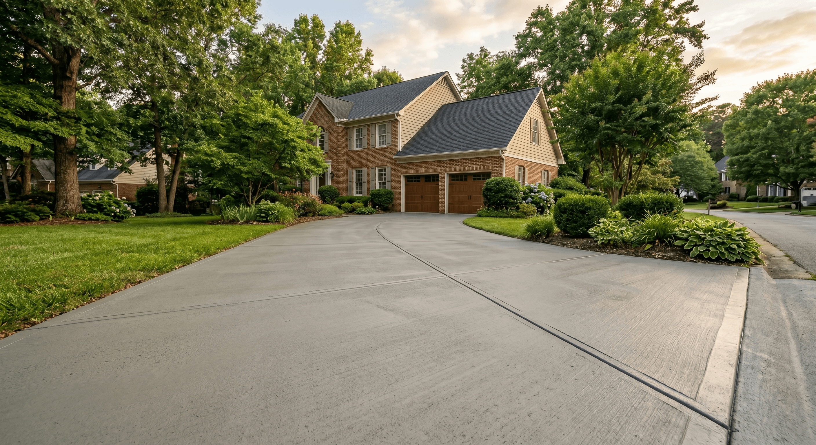 Finished concrete driveway in Raleigh