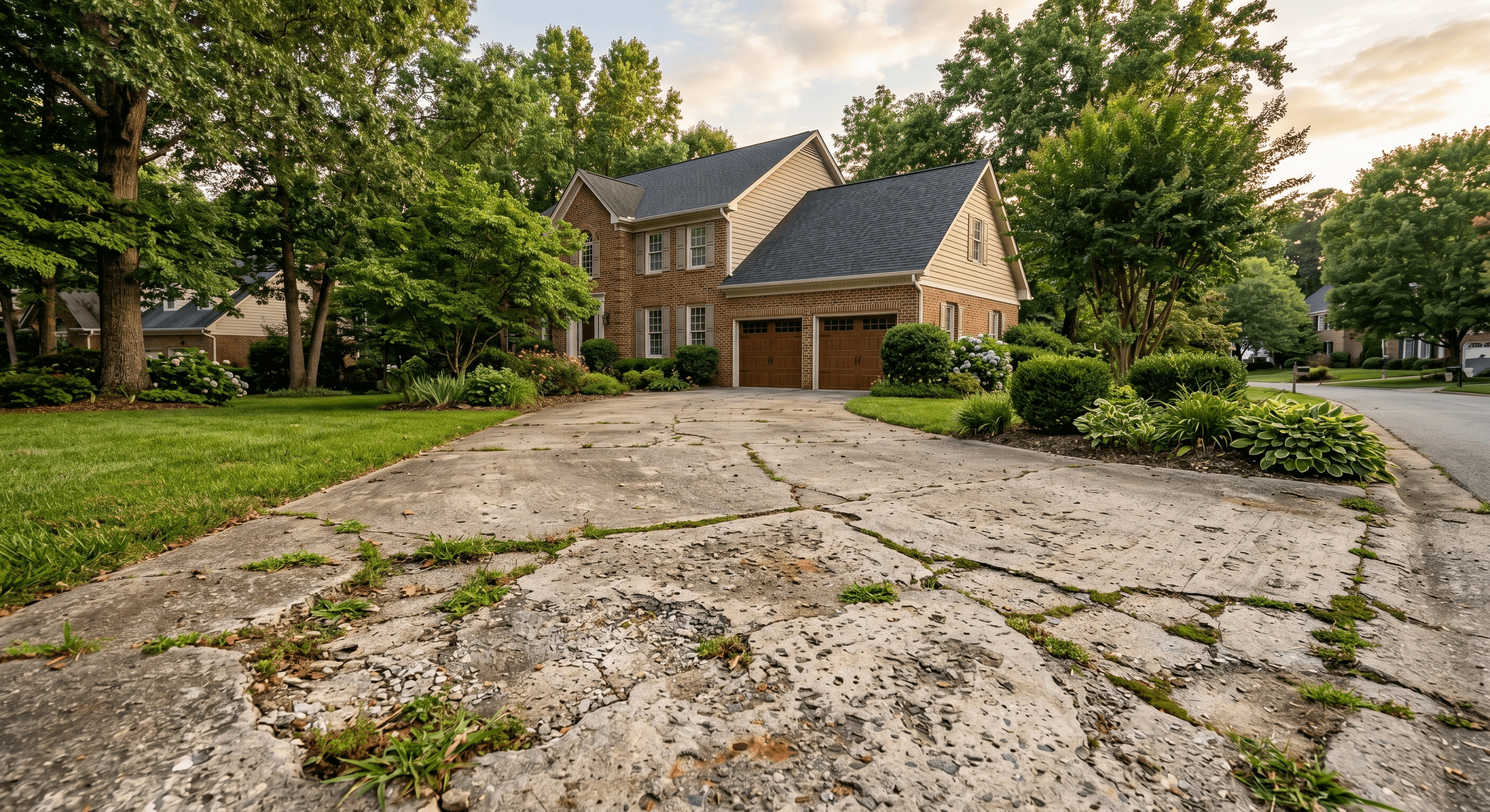 Raleigh Driveway Replacement before