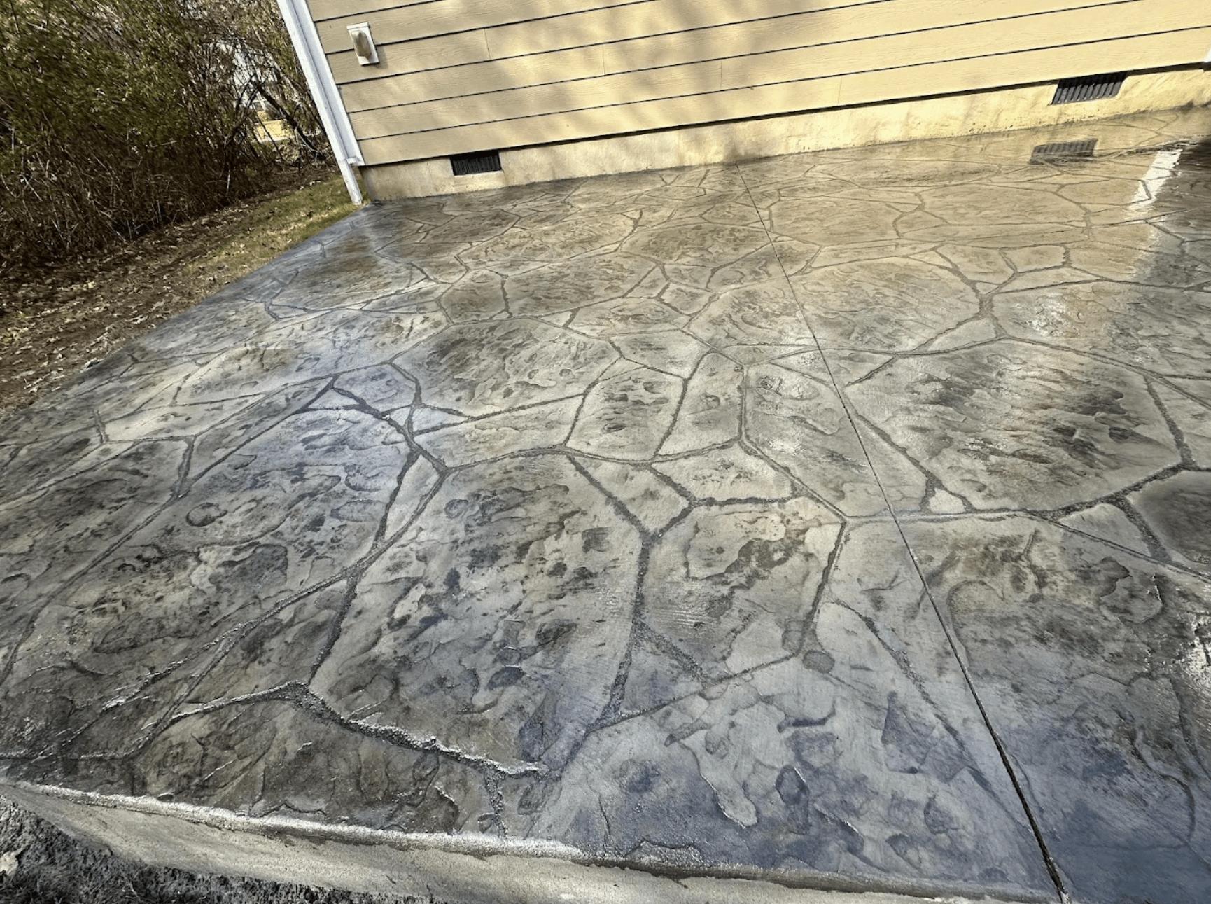 Stamped concrete patio