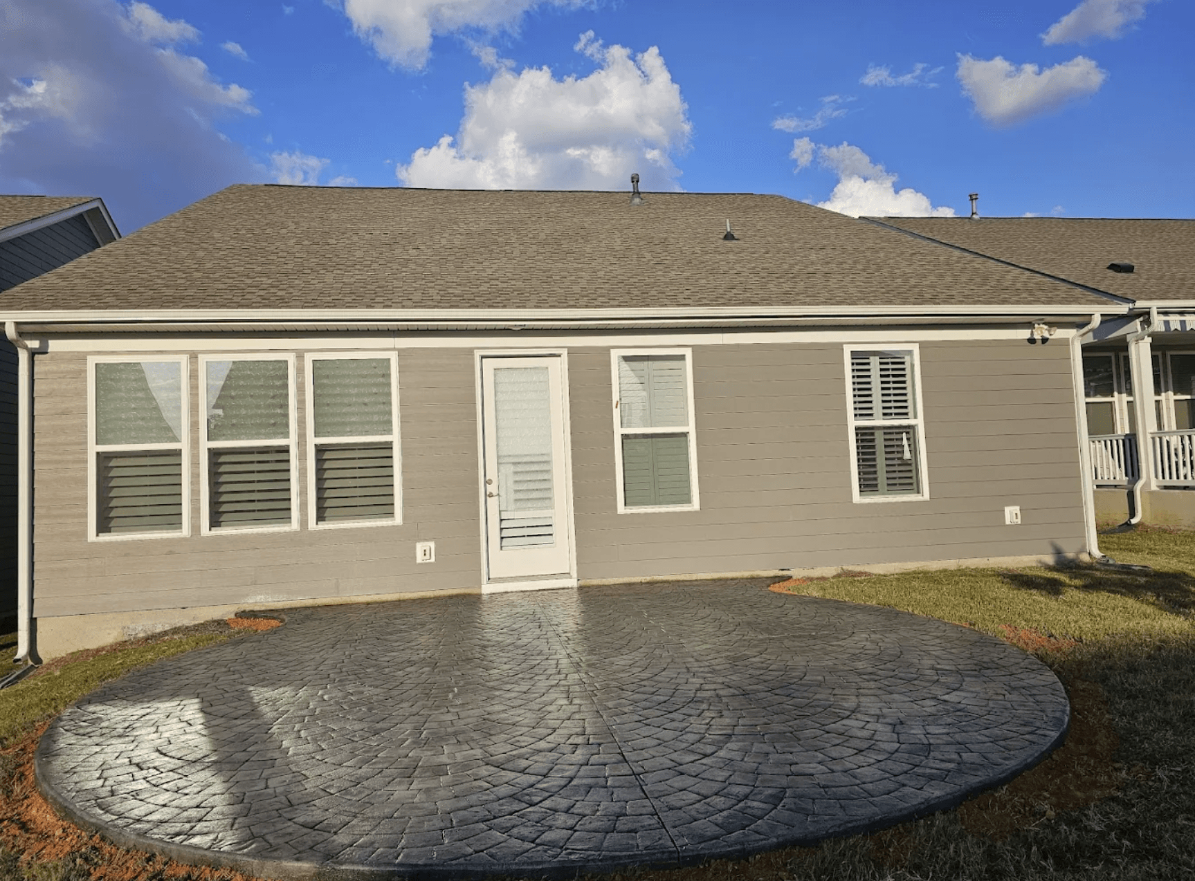 Stamped concrete patio detail